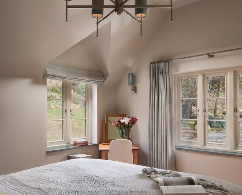 Bedroom with large light