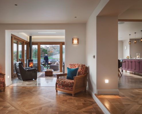Hallway with large entrance to the extension creating and open and spacious layout