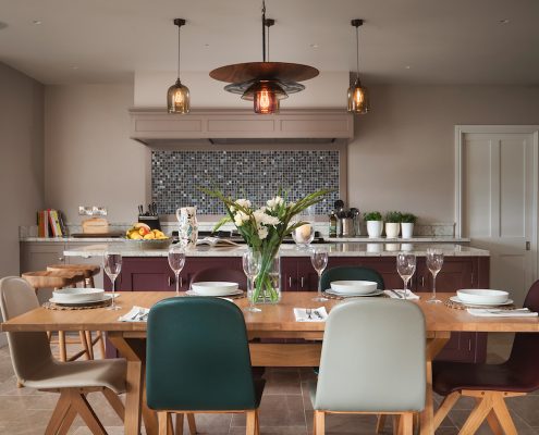 Contempary kitchen with mosaic tiles