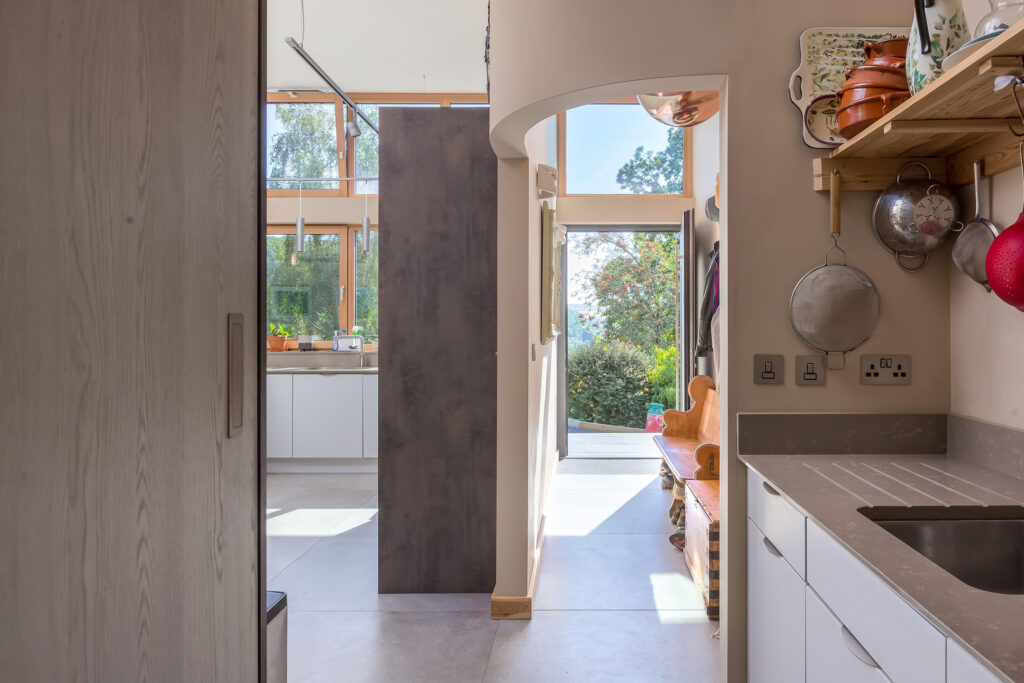 Entrance hallway In class Q Barn Conversion in Devon