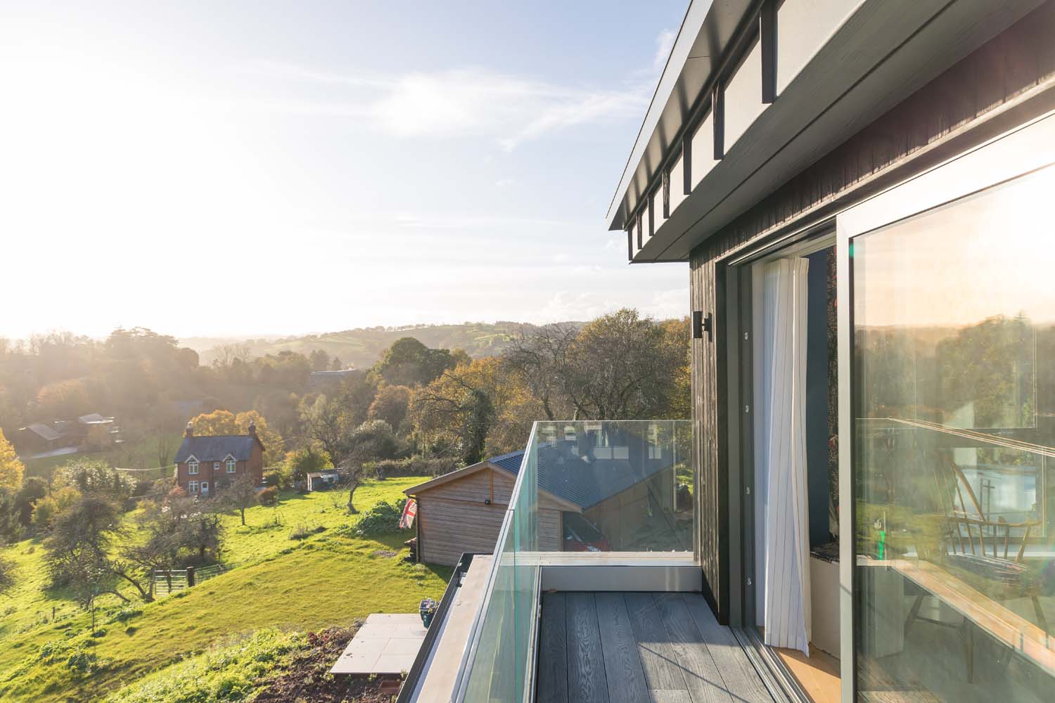 View from the extension balcony across the Devon Countryside